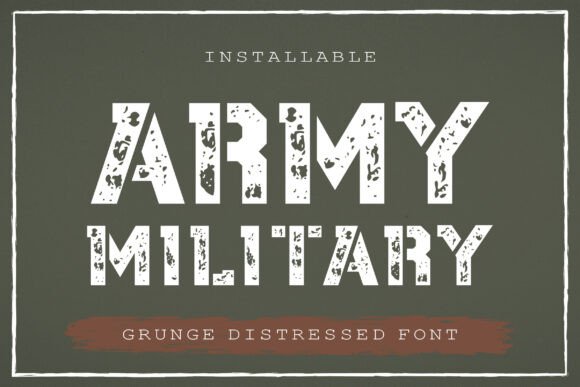 Army Military: A Rugged, Bold Stencil Typeface