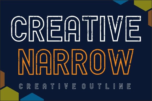 Creative Narrow: A Bold and Modern Condensed Outline Font for Impactful Typography