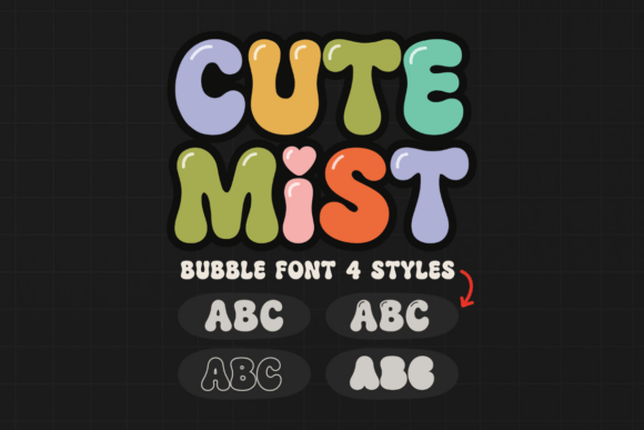 Cute Mist: A Bubble, Groovy, Bubbly, Retro, Boho, and Fun 70s Display Font