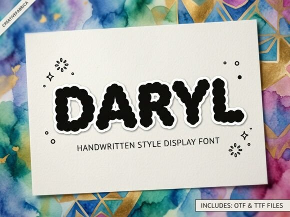 Daryl: Bold Handwritten Font with Scalloped Edges