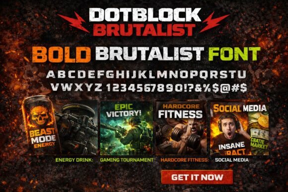 Dot Block Brutalist: A Bold and Strategic Font for Modern Design