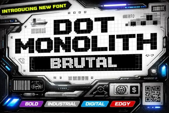Dot Monolith Brutal: A Bold Modular Display Font for the Modern Aesthetic