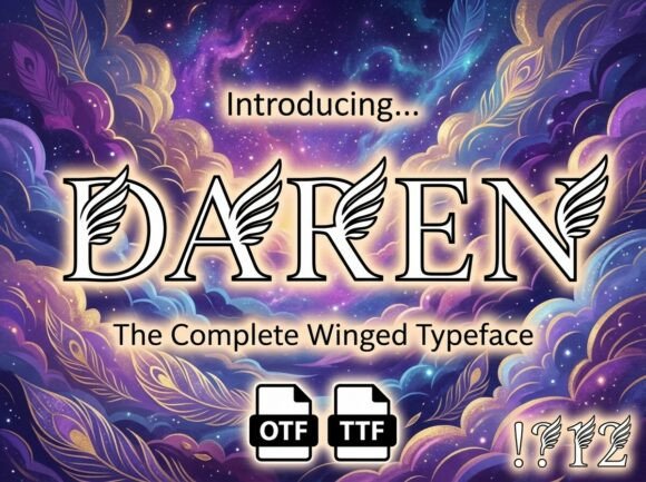 Let Your Designs Take Flight with Daren: A Mythical and Ethereal Typeface