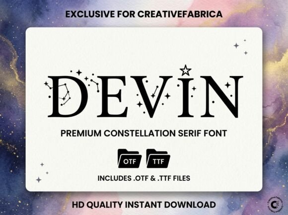 Reach for the Stars with Devin: A Celestial Display Serif Font
